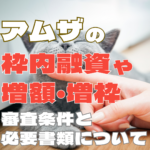 アムザの枠内融資や増額・増枠の審査条件と必要書類について